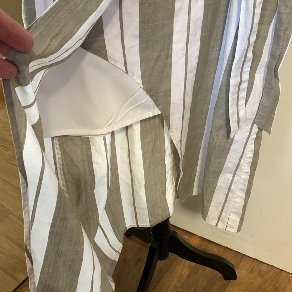 Express spaghetti strap cut out wrap midi dress stripe pattern size 0 NWOT - Picture 3 of 8